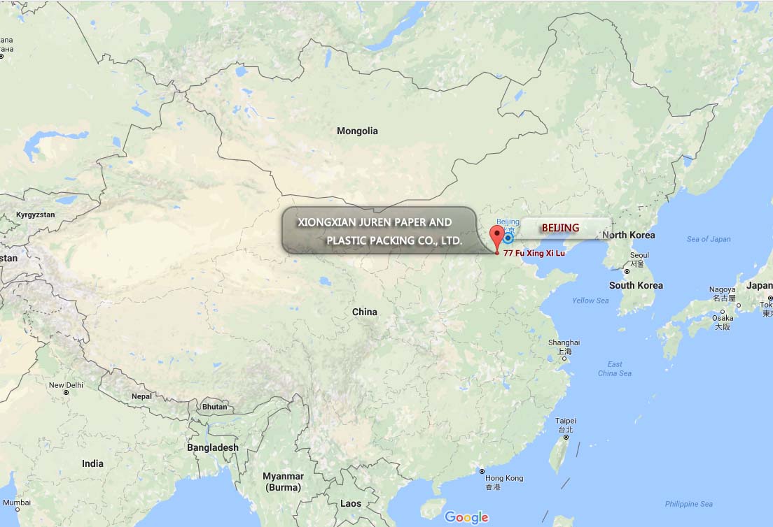 Map showing the Juren Packaging region in China